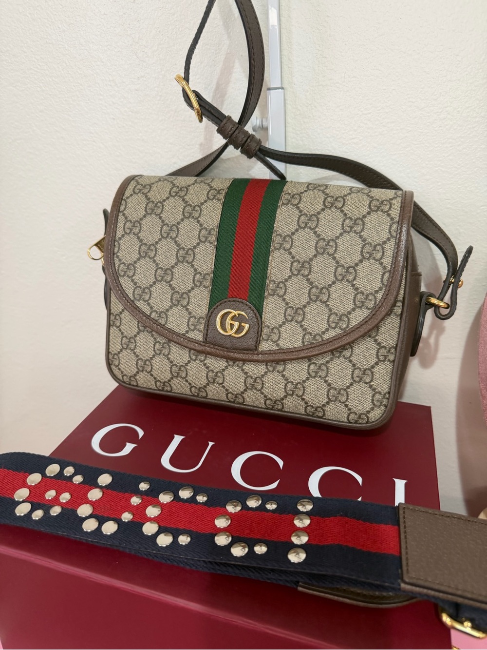 Gucci GG Supreme Canvas Crossbody Bag